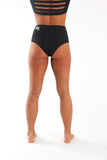 high waisted pole shorts - black