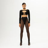 Queen PoleWear Mesh Leggins – CANDY – Black