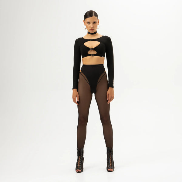 Queen PoleWear Mesh Leggins – CANDY – Black