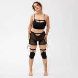 Queen PoleWear Long Shorts with Mesh – ESSENTIAL – Black