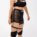 Queen PoleWear Long Shorts with Mesh – ESSENTIAL – Black