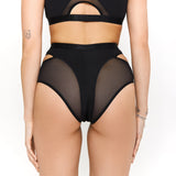 Queen PoleWear High Waisted Shorts with Mesh – CANDY – Black