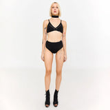 Queen PoleWear High Waisted Shorts with Mesh – GLORY – Black