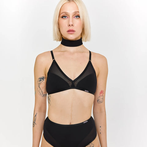 Queen Polewear Adjustable Top with Mesh – GLORY – Black