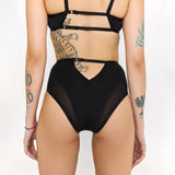 Queen PoleWear High Waisted Shorts with Mesh – GLORY – Black