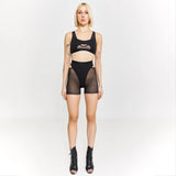 Queen PoleWear Long Shorts with Mesh – CANDY – Black