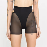 Queen PoleWear Long Shorts with Mesh – CANDY – Black