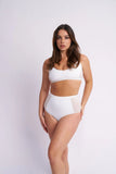 Lunalae Bellani Bottom - Mesh Panelled High Waist Bottom Recycled White