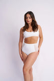 Lunalae Bellani Bottom - Mesh Panelled High Waist Bottom Recycled White