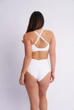 Lunalae Bellani Bottom - Mesh Panelled High Waist Bottom Recycled White