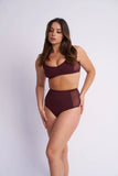 Lunalae Bellani Bottom - Mesh Panelled High Waist Bottom Recycled Cacao