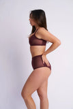 Lunalae Gigi Top - Mesh Panelled Top Recycled Cacao