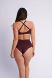 Lunalae Bellani Bottom - Mesh Panelled High Waist Bottom Recycled Cacao