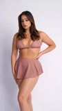 Lunalae Free Flow High Waist Shorts Rose Gold Shimmer
