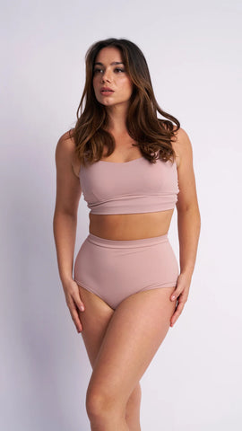 Lunalae High Waist Basic Shorts Taupe