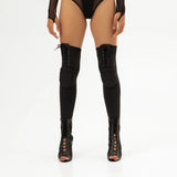 Queen PoleWear Adjustable Thigh High Knee pads – INFINITY – Black