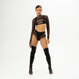 Queen PoleWear Adjustable Thigh High Knee pads – INFINITY – Black