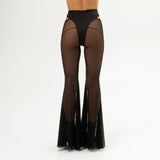 Queen PoleWear Mesh Flared Pants – CANDY – Black