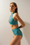 Sharkpolewear High-waisted Shorts - Blue Leopard