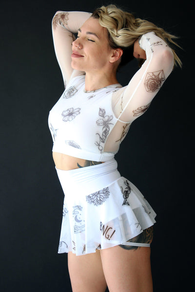 DressinUp Art Atelier - DANCE TATOO Shorts White