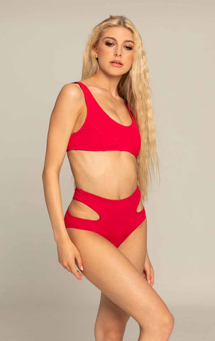 Paradise Chick - OPENCUT SHORT RED-CORAL