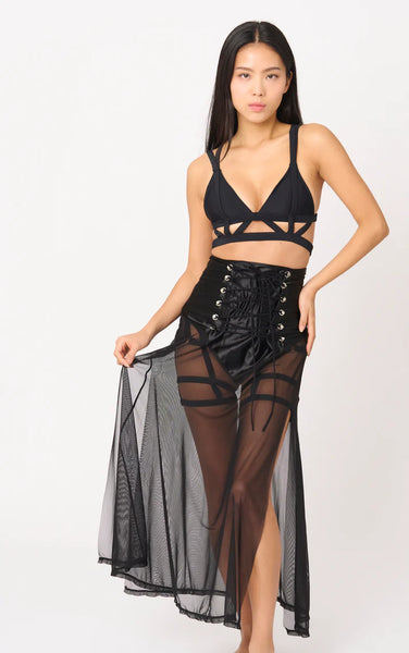 Zasha Polewear - BONNIE MESH SKIRT BLACK