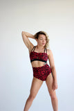 DressinUp Art Atelier - Animal Print Shorts Red Leopard