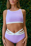 zasha polewear aimee low waist shorts lilac