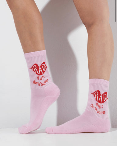 rad girls do it better socks - pink